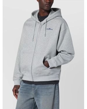 AWAKE NY Logo Print Hooded Sweatshirt - Grey
