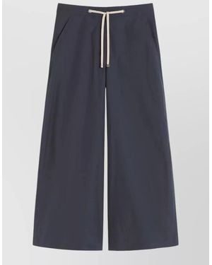 Max Mara Wide Leg Trousers Side Pockets Design - Blue
