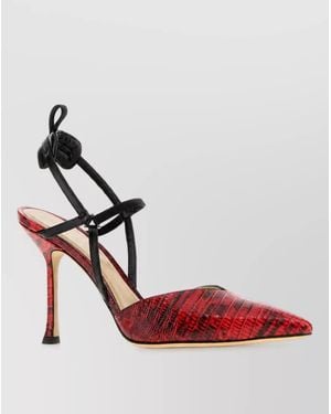Fendi Leather Printed Court Shoes - Red