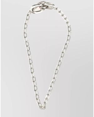 Rabanne Brass Pendant Necklace - White