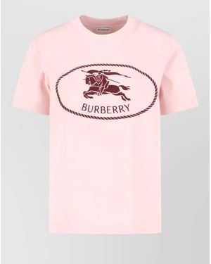 Burberry Cotton Short-Sleeve T-Shirt - Pink