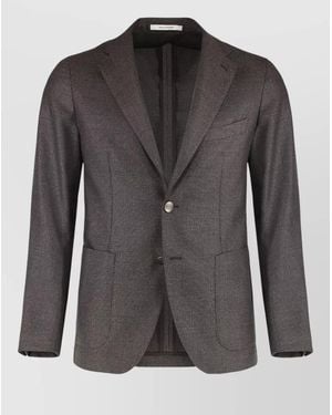 Tagliatore Wool Suit Jacket Single Breasted Pockets - Black