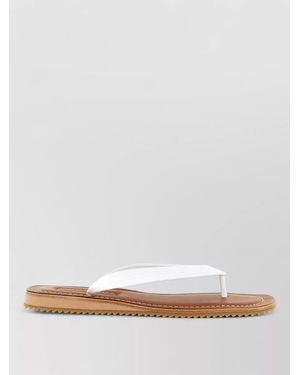 Miu Miu Logo Rubber Thong Sandals Notched Sole - White