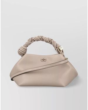 Ganni Small Braided Handle Cross-Body Bag - Natural