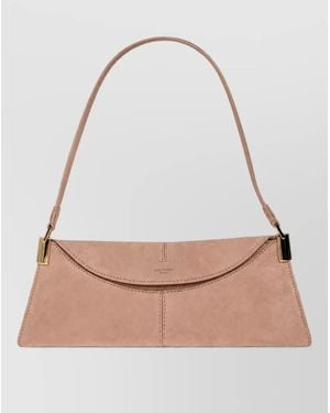 Balmain Na Small Leather Clutch Bag - Natural