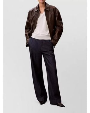 Calvin Klein Denim Ultra High-Rise Wide-Leg Pants - Black