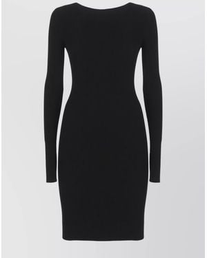 Rick Owens Bodycon Dress With Long Sleeves And Open Back - Black