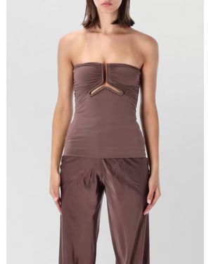 Rick Owens Strapless Bustier Top Cut Out Ruched - Purple