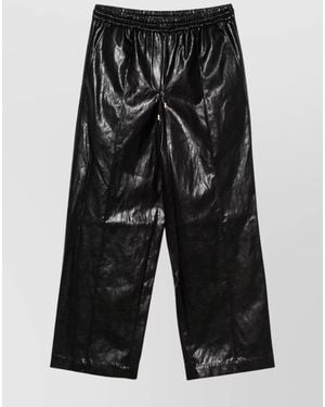 Michael Kors Faux Leather Cropped Trousers - Black