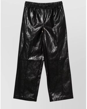 Michael Kors Faux Leather Cropped Trousers - Black