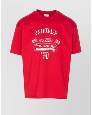 Drole de Monsieur La Race On Ice Graphic Print T-Shirt - Red