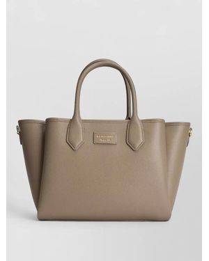 Emporio Armani Medium Shoulder Shopping Bag Top Handles - Natural