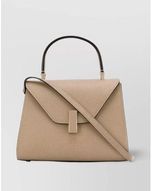 Valextra Medium Textured Top Handle Bag - Natural