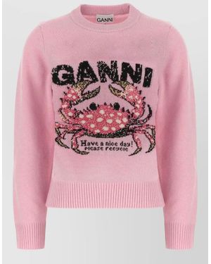 Ganni Wool Jumper - Pink