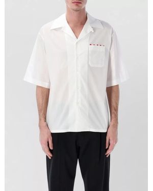 Marni Cotton Short-Sleeve Bowling Shirt - White