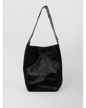 Alysi Calf Hair Leather Bucket Bag - Black