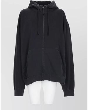 Maison Margiela Hooded Knit Jumper Long Sleeves Pockets - Blue