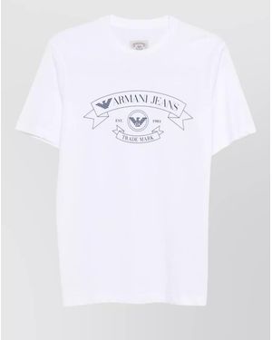Emporio Armani Printed Cotton Crew-Neck T-Shirt - White
