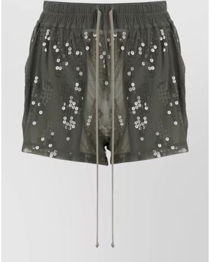 Rick Owens Sequin Detail Straight Cut Tailored Pants - Gray