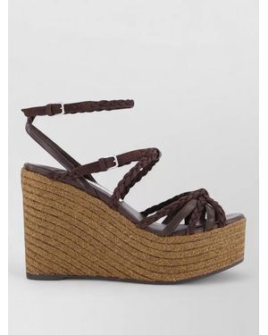 Jimmy Choo Leather Platform Espadrille Sandals - Multicolour