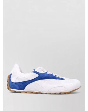 Bottega Veneta Orbit Flash Mesh Suede Trainers - Blue