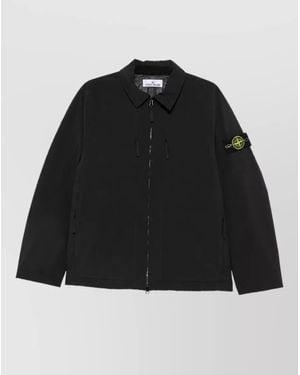 Stone Island Single Breasted Coat - Black
