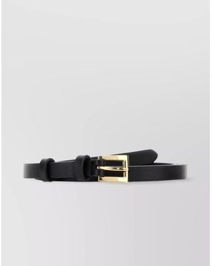Prada Slim Leather Belt-Tone Buckle - Metallic