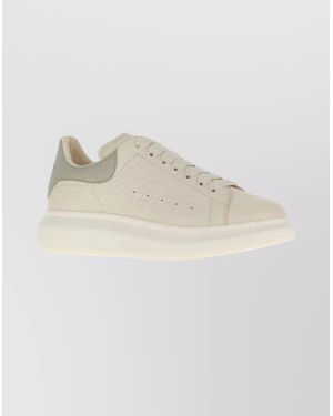 McQueen Leather Sneakers With Contrast Heel Tab - Natural