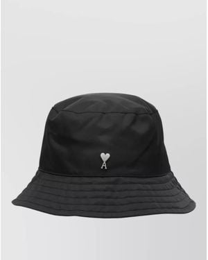 Ami Paris Nylon Studded Bucket Hat - Black