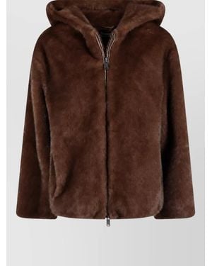 P.A.R.O.S.H. Faux Fur Coat - Brown