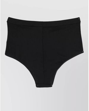 MM6 by Maison Margiela Ribbed High-Waist One-Piece Swimsuit - Black