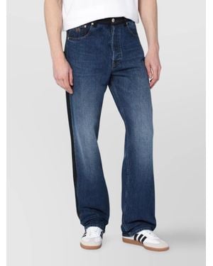 Wales Bonner Pants Faded Denim Side Stripes - Blue