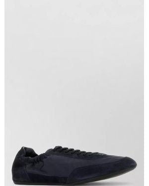 Prada Nylon Suede Trainers Elasticated Collar Rubber Sole - White