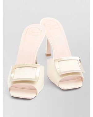 Roger Vivier Metal Mule Sandals Trompette Heel - Natural