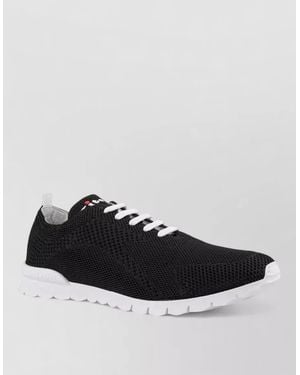 Kiton Mesh Trainers Rubber Sole Pull Tab - White