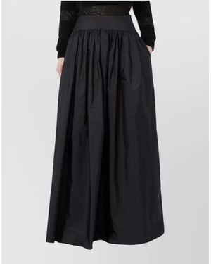 Max Mara Silk-Blend Gathered Maxi Skirt - Black