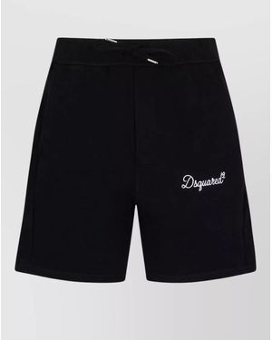 DSquared² Cotton Relaxed-Fit Knee-Length Chino Shorts - Black