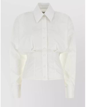 The Attico Tailored Poplin Shirt Long Sleeves - White