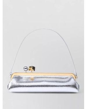 Jacquemus Clutch Bag Cube Detail Detachable Handle - White