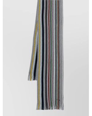 Paul Smith Fringed Wool Scarf - Multicolour