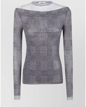 Jean Paul Gaultier Printed Mesh Blouse - Blue