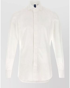 Finamore 1925 Cotton Poplin Long-Sleeve Shirt - White
