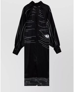 Ferragamo Silk Satin Midi Dress - Black
