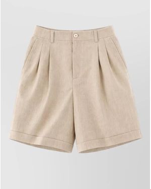 Jacquemus Pleated Front Tailored Trousers Belt Loops - Natural