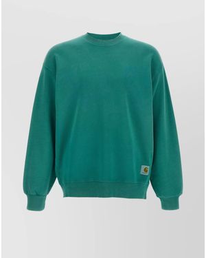 Carhartt Cotton Logo-Patch Crewneck Sweatshirt - Green
