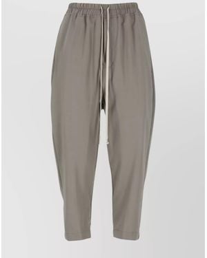 Rick Owens Wool Straight Cropped Pants - Gray