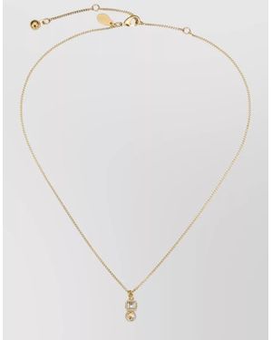 Jimmy Choo Metal Pendant Necklace - White
