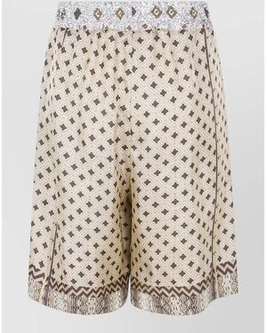 Pierre Louis Mascia Silk Knee-Length Shorts - Natural
