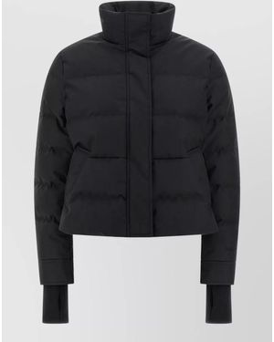 McQueen Quilted Cropped Down Puffer Jacket - Blue