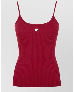 Courreges Knit Tank Top - Red